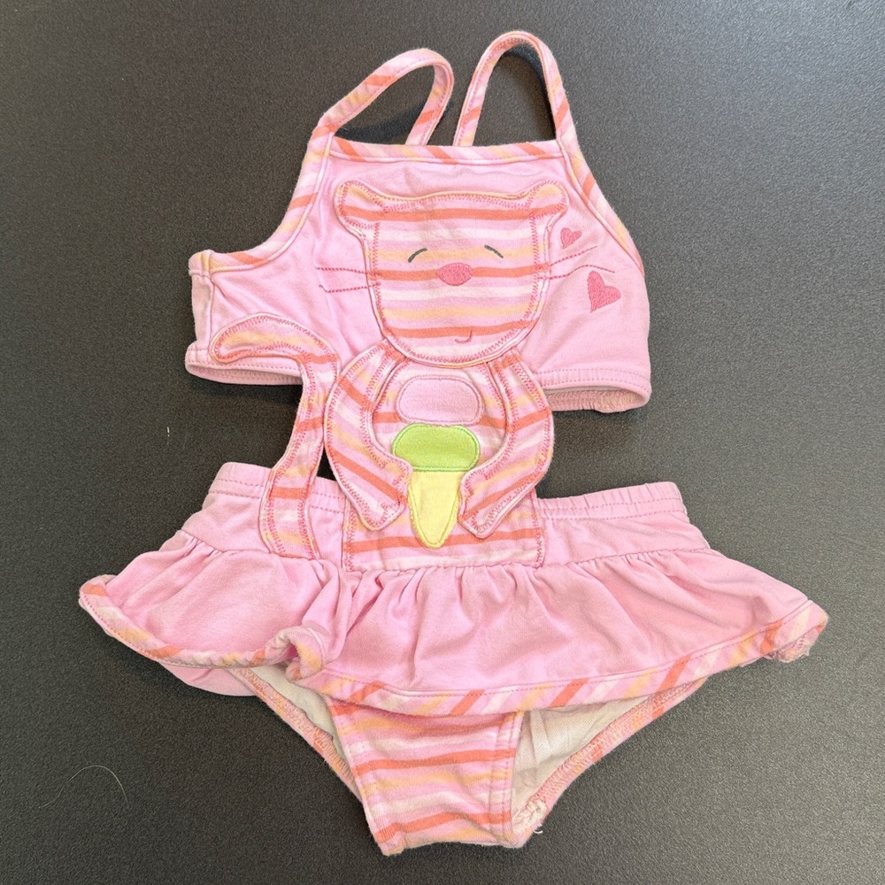 Le Top - Pink “Cat” Toddler bathing suit